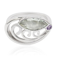 Bague en argent et Améthyste verte