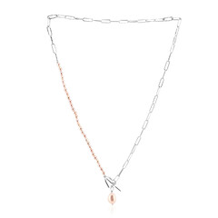 Collier en argent et Perle de culture d'eau douce rose (TPC)