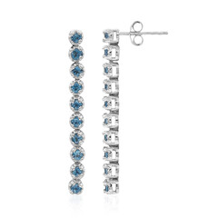 Boucles d'oreilles en argent et Topaze bleu de Londres
