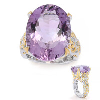 Bague en argent et Améthyste Rose de France (Gems en Vogue)