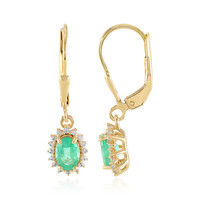 Boucles d'oreilles en argent et Emeraude de Russie