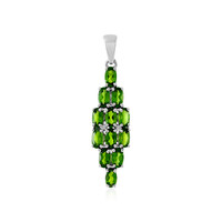 Pendentif en argent et Diopside de Russie