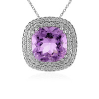 Collier en argent et Améthyste Rose de France