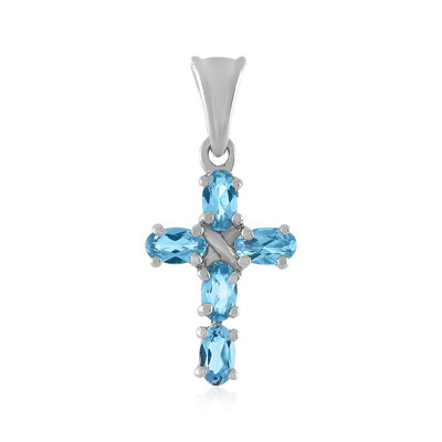 Pendentif en argent et Topaze bleu Suisse