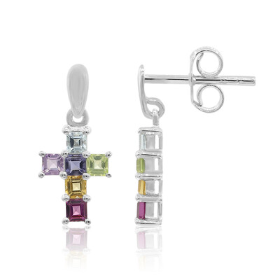 Boucles d'oreilles en argent et Topaze bleu ciel