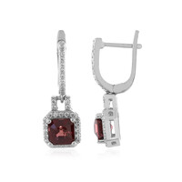 Boucles d'oreilles en argent et Zircon acajou