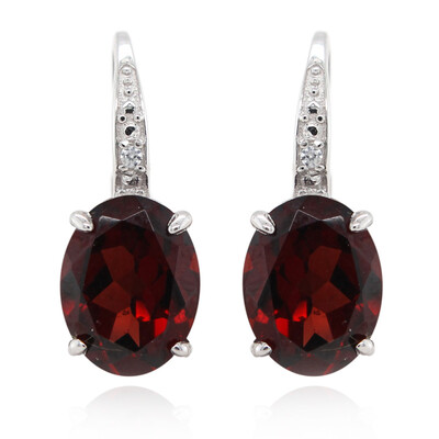 Boucles d'oreilles en argent et Grenat du Mozambique