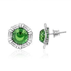 Boucles d'oreilles en argent et Ambre verte de Colombie