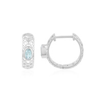 Boucles d'oreilles en argent et Aigue-marine