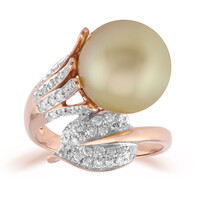 Bague en or et Perle dorée des mers du Sud Kabira (TPC)