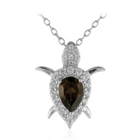 Collier en argent et Quartz fumé
