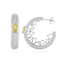 Boucles d'oreilles en argent et Béryl jaune (de Melo)