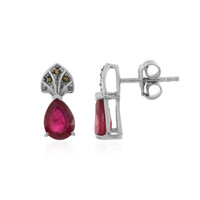 Boucles d'oreilles en argent et Rubis de Madagascar