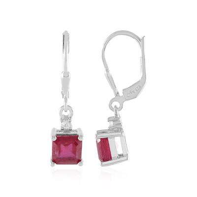 Boucles d'oreilles en argent et Rubis de Madagascar