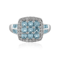 Bague en argent et Topaze bleu Suisse
