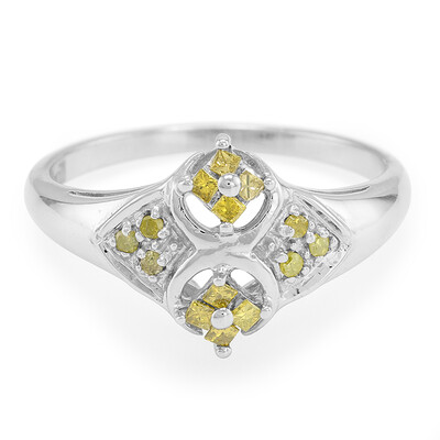 Bague en argent et Diamant fantaisie