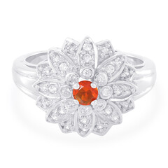 Bague en argent et Opale de feu impériale du Jalisco