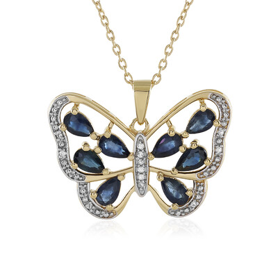 Collier en argent et Saphir bleu
