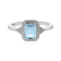 Bague en argent et Topaze bleu ciel