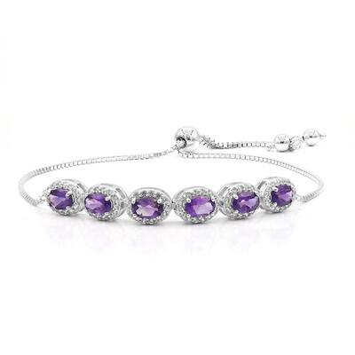 Bracelet en argent et Améthyste de Zambie