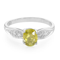 Bague en argent et Tourmaline cuprifère