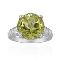 Bague en argent et Citrine jaune citron