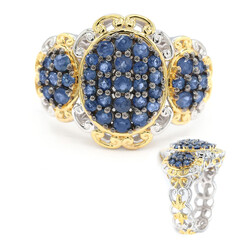 Bague en argent et Saphir bleu (Gems en Vogue)