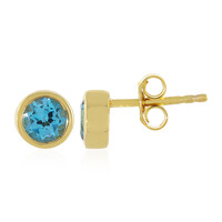 Boucles d'oreilles en argent et Topaze bleu Suisse