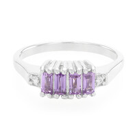 Bague en argent et Saphir pourpre de Ceylan non chauffé