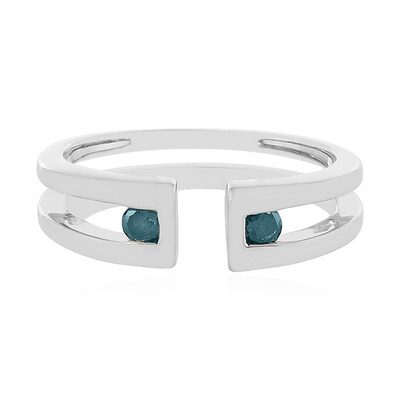 Bague en argent et Diamant bleu I3