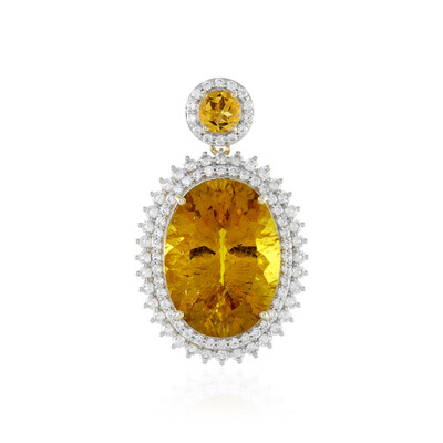 Pendentif en or et Apatite dorée