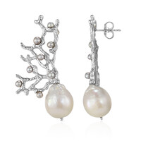 Boucles d'oreilles en argent et Perle de culture d'eau douce