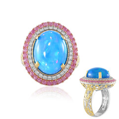 Bague en argent et Opale bleue d'Éthiopie (Gems en Vogue)