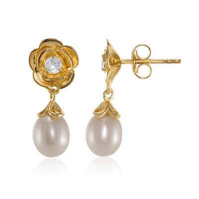 Boucles d'oreilles en argent et Perle de culture d'eau douce