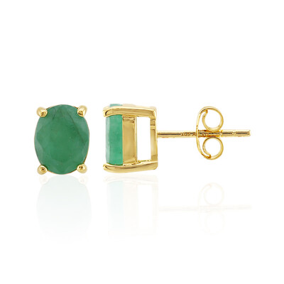Boucles d'oreilles en argent et Emeraude du Brésil