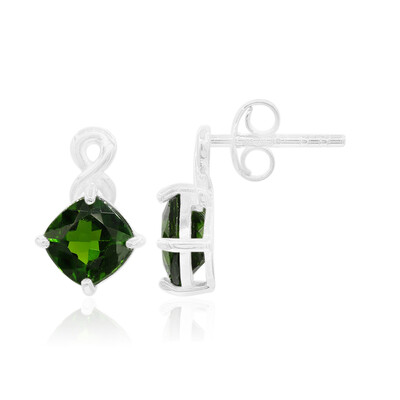 Boucles d'oreilles en argent et Diopside de Russie