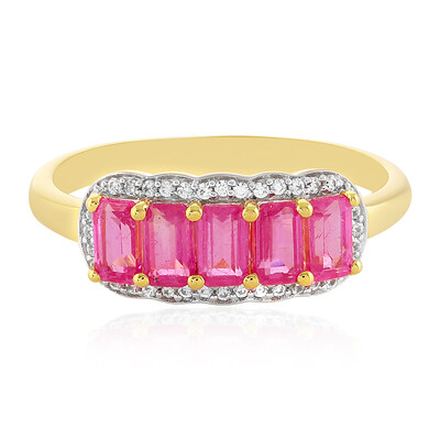 Bague en argent et Saphir rose de Madagascar