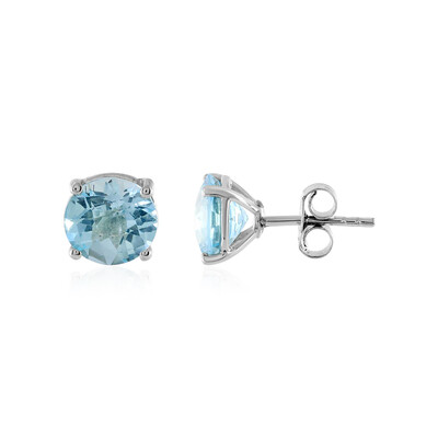 Boucles d'oreilles en argent et Topaze bleu ciel