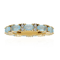 Bague en argent et Quartz bleu pastel