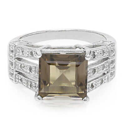 Bague en argent et Quartz fumé