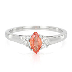 Bague en argent et Saphir Padparadscha