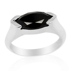 Bague pour homme en argent et Spinelle noir