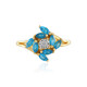 Bague en argent et Apatite bleu néon