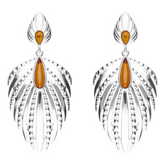 Boucles d'oreilles en argent et Ambre baltique