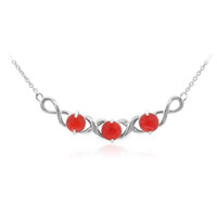 Collier en argent et Opale rouge d'Éthiopie