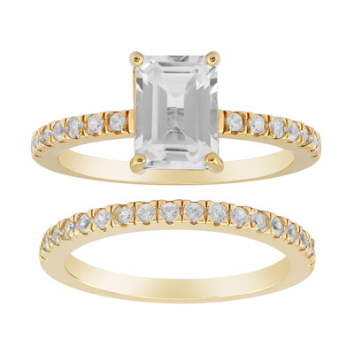 Bague en argent et Topaze blanche