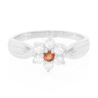Bague en argent et Saphir orange