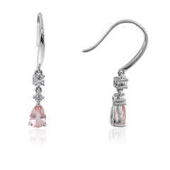 Boucles d'oreilles en argent et Quartz rose