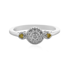 Bague en argent et Diamant jaune I2