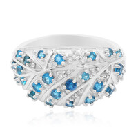 Bague en argent et Apatite bleu roi